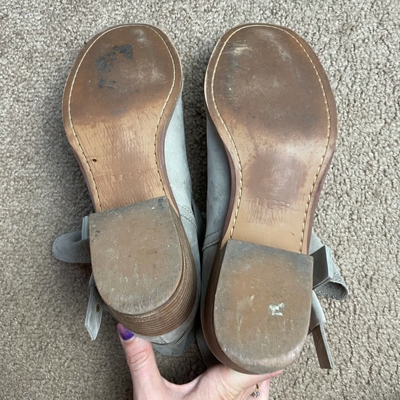 UGG Taupe Elora Suede Ankle Booties Size 8 - Picture 11 of 12